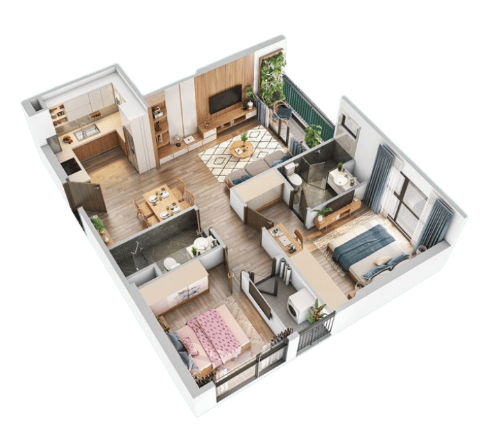 căn hộ 2 phòng ngủ dự án căn hộ the nest midori park